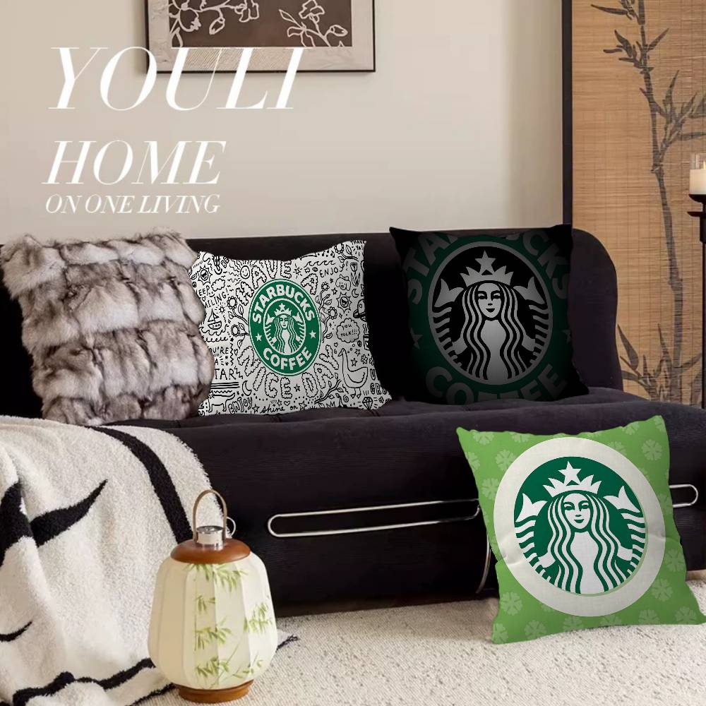Home Textiles Logo - Cool S-Starbucks LOGO Cushion Cover Pillow