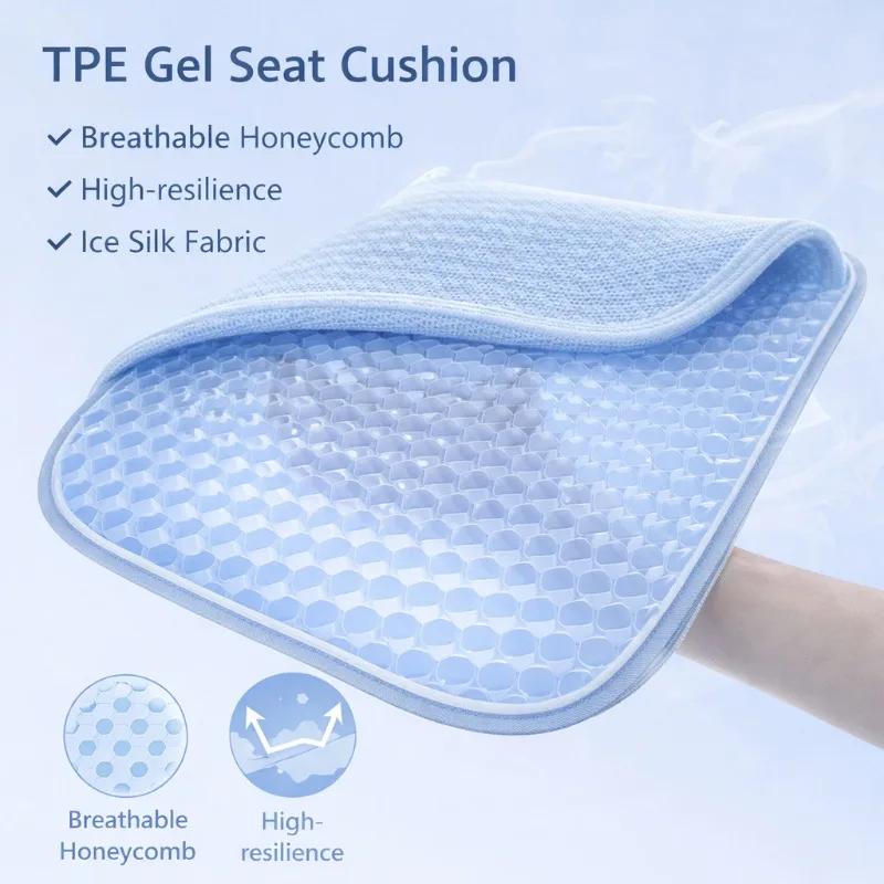 Cooling Pillow Gel - TPE Gel Seat Cushion Summer Breathable