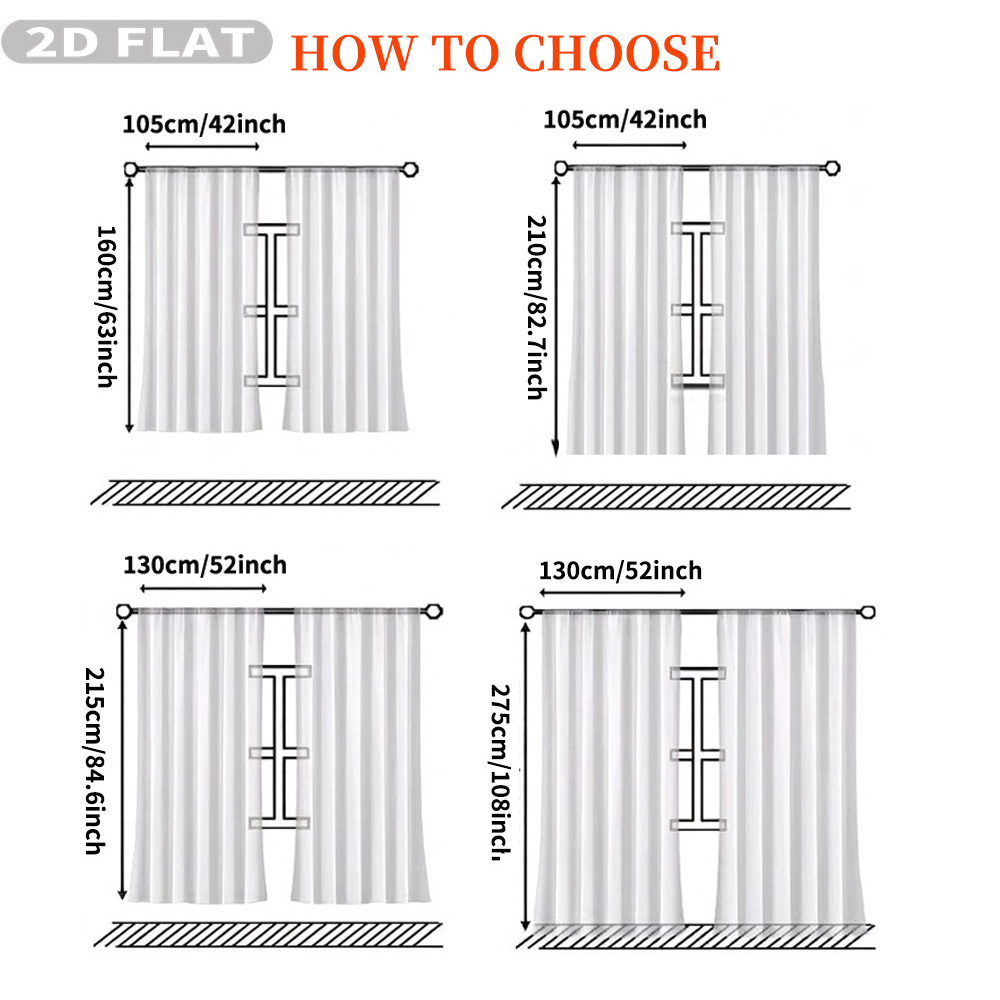 Custom 2D Flat 2pcs Sheer Curt - đánh giá và giá Home Textiles
