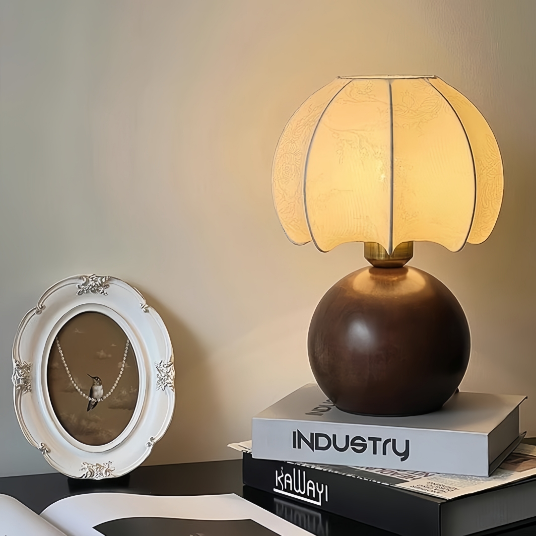 Vintage floral table lamp, med - đánh giá và giá Home Textiles