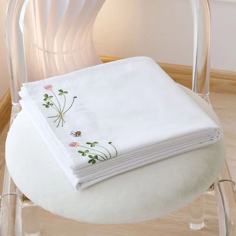 Pure White Bedding Sheet Flora - đánh giá và giá Luxury Home Textiles Usa
