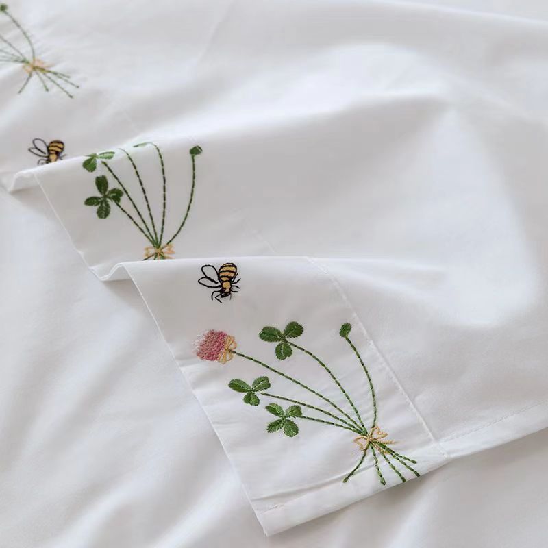 Pure White Bedding Sheet Flora - đánh giá và giá Luxury Home Textiles Usa